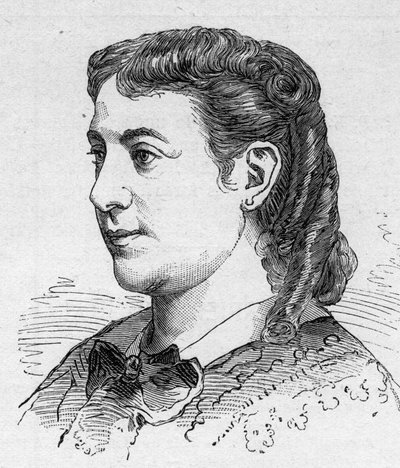 Portræt af Madeleine Brohan (1833-1900), fransk komiker, medlem af Comedie Francaise Gravering i "" Le Monde Illustré""" n¡1168 af 16. august af Unknown artist