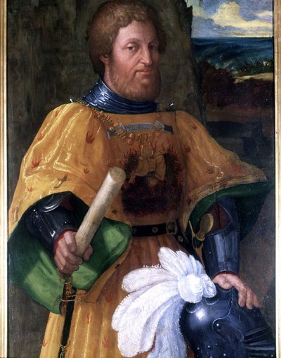 Portræt af Marcoantonio Colonna, general, der deltog i slaget ved Lepante (Lepanto) i 1571. Maleri sd. af epoc.Naval Academy of Leghorn af Unknown artist