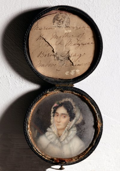 Portræt af Maria Mazzini, mor til Giuseppe Mazzini (miniaturemaleri af Unknown artist