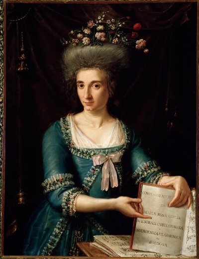 Portræt af Maria Rosa Coccia (1759-1833) italiensk cembalo og komponist Anonym maleri. 1800 ca. Bologna, borgerligt bibliografisk museum af Unknown artist