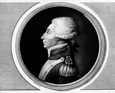 Portræt af Marie Gilbert Mottier, Marquis de La Fayette (Lafayette) af Unknown artist