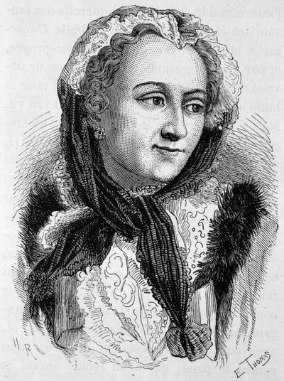 Portræt af Marie Leszczynska (1703 - 1768). Indgravering af slutningen af det 19. århundrede i "Histoire de France"" af H. Martin. af Unknown artist