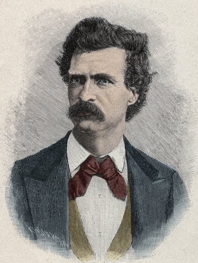 Portræt af Mark Twain (Samuel Langhorne Clemens af Unknown artist