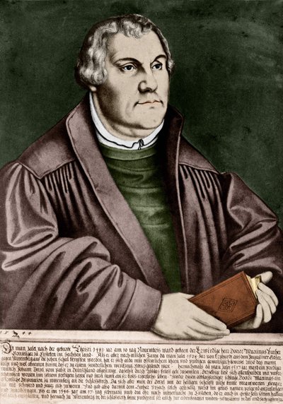 Portræt af Martin Luther (1483 - 1546) - Indgravering 1544 af Unknown artist