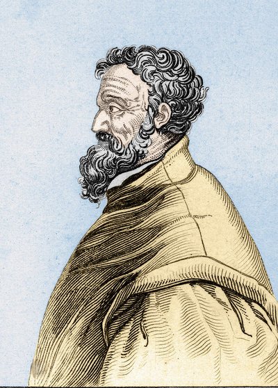 Portræt af Michelangelo Buonarroti dit Michelangelo (Michelangelo eller Michel Ange af Unknown artist