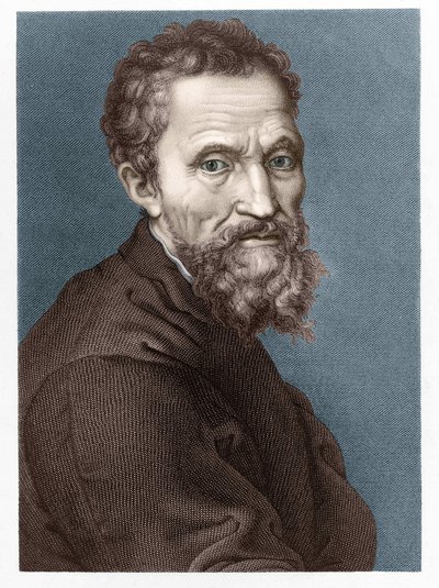 Portræt af Michelangelo Buonarroti dit Michelangelo (Michelangelo eller Michel Ange af Unknown artist