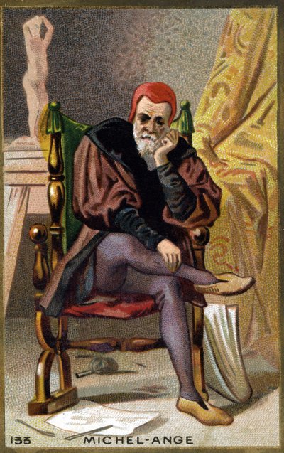 Portræt af Michelangelo Buonarroti dit Michelangelo (Michelangelo eller Michel Ange af Unknown artist