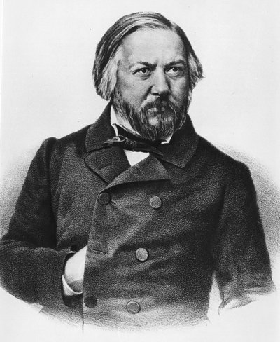 Portræt af Mikhail Ivanovich Glinka 1804-1857 Russisk komponist. af Unknown artist