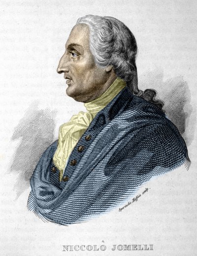 Portræt af Niccolo JOMDELLI italiensk komponist 10. september 1714 (Aversa) - 25. august 1774 (Napoli) gravering 19. århundrede af Unknown artist
