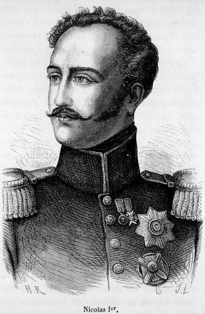 Portræt af Nikolaj I, Ruslands kejser (1796 - 1855) af Unknown artist