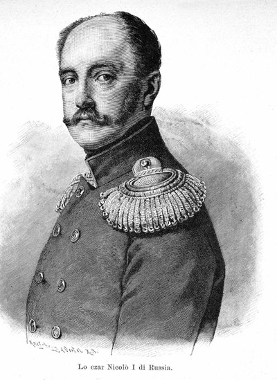 Portræt af Nicholas I Pavlovich af Rusland (1796 - 1855) af Unknown artist