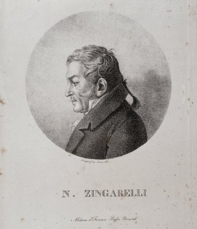 Portræt af Nicola Antonio Zingarelli (gravering af Unknown artist