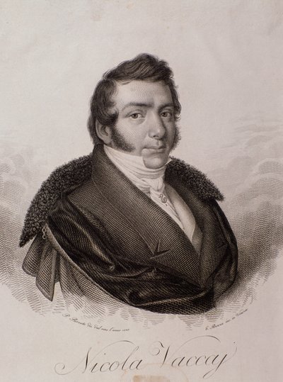 Portræt af Nicola Vaccai (gravering af Unknown artist