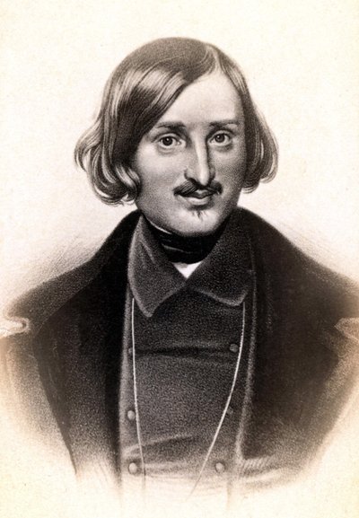 Portræt af Nicolai Vasilyevich, sagt på fransk Nicolas Gogol (1809 - 1852), russisk forfatter. Gravering sd. 19. århundrede. af Unknown artist