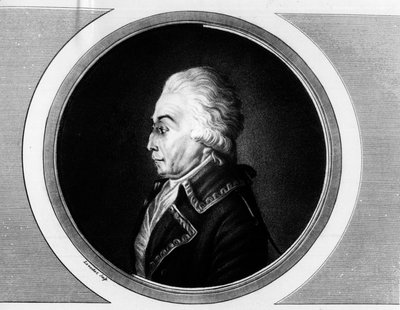 Portræt af Nicolas Luckner (1722-1794) Marechal fra Frankrig. Indgravering i "" Komplet samling af historiske malerier fra den franske revolution, i tre bind.""" 1804. af Unknown artist