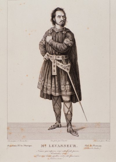 Portræt af Nicolas Prosper Levasseur som Bertram i operaen Robert le Diable (1831) af Unknown artist