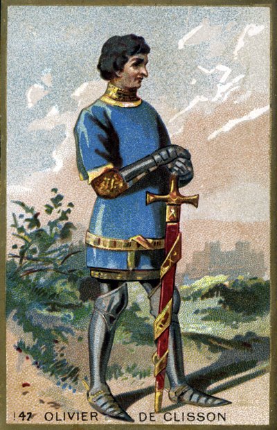 Portræt af Olivier de Clisson (1336 - 1407). Kromolitografi i slutningen af det 19. århundrede. af Unknown artist