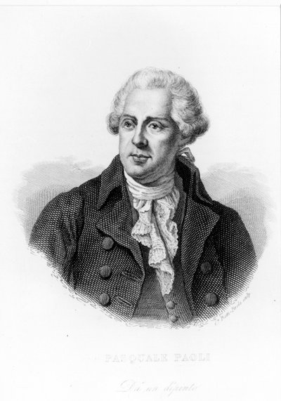 Portræt af Pasquale eller Pascal Paoli (1725 - 1807), korsikansk patriot. af Unknown artist