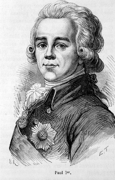 Portræt af Paul I Petrovich (1754-1801), Ruslands zar af Unknown artist
