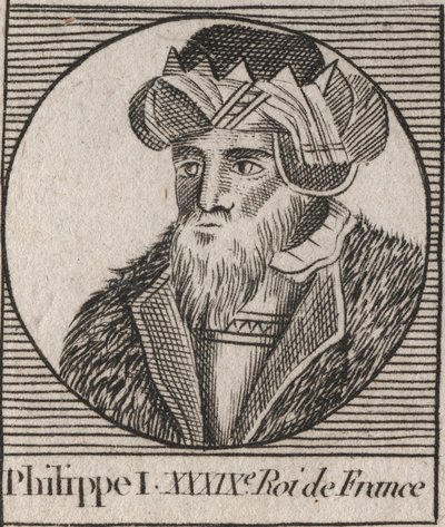 Portræt af Philip I (1060 - 1108), konge af Frankrig - Philip I (1053-1108) konge af Frankrig - gravering fra "" Instruction sur l
