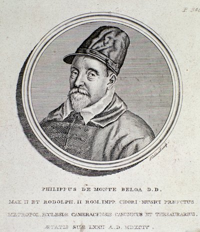 Portræt af Philippe de Monte (gravering af Unknown artist