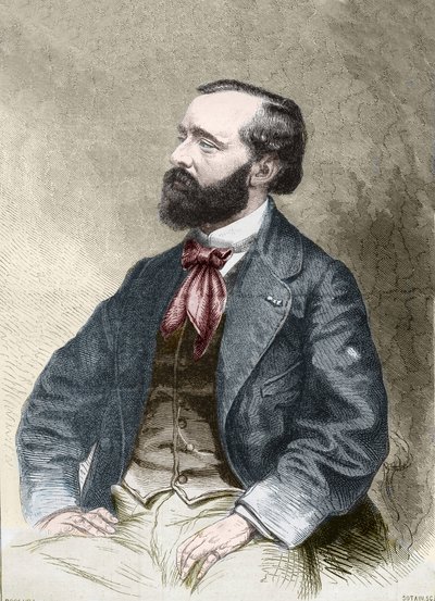 Portræt af Pierre Alexix Ponson du Terrail, forfatter, folietonist 1829-1871. af Unknown artist