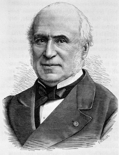 Portræt af Pierre Charles Chesnelong (1820 - 1899). Indgravering af slutningen af det 19. århundrede i "Histoire de France"" af H. Martin. af Unknown artist