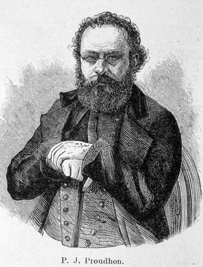 Portræt af Pierre Joseph Proudhon (1809 - 1865), fransk socialist af Unknown artist