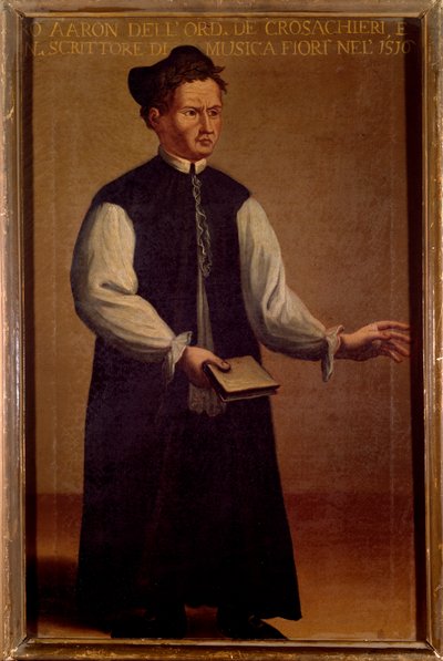 Portræt af Pietro Aaron (Aron) (1489-1545), teoretiker af italiensk musik Anonymt maleri. 16. århundrede. Bologna, Civico museo Bibliografico af Unknown artist