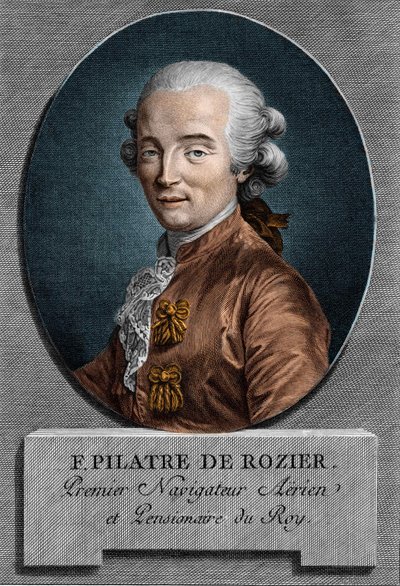 Portræt af Pilâtre de Rozier (1756 - 1785), fransk fysiker og aeronautiker (første tur i en luftballon) af Unknown artist