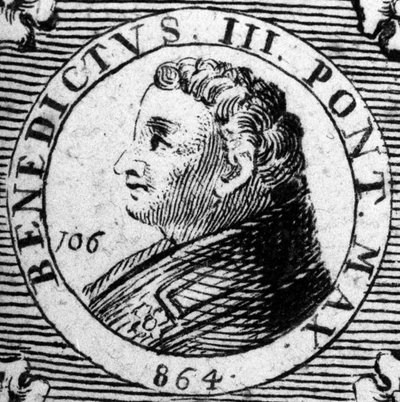 Portræt af pave Benedikt III eller Benedikt 3. af Unknown artist