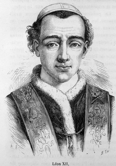 Portræt af pave Leon (Leone) XII (Annibale della Genga Sermattei) (pave fra 1823 til 1829). af Unknown artist