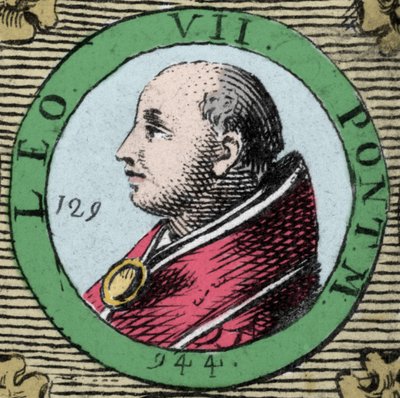 Portræt af pave Leo VII (Leone) pave fra 936 til 939. af Unknown artist