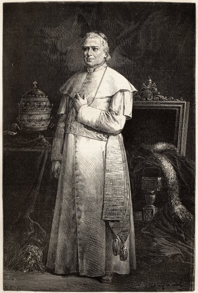 Portræt af pave Pius IX (Giovanni Maria Mastai Ferretti af Unknown artist