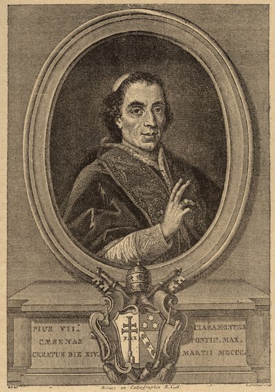 Portræt af pave Pius VII (1742-1823) (Portræt af pave Pius VII). af Unknown artist