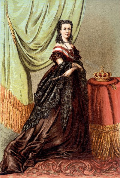 Portræt af dronning Mary Henriette af Østrig, hustru til Leopold II, belgiernes konge. af Unknown artist