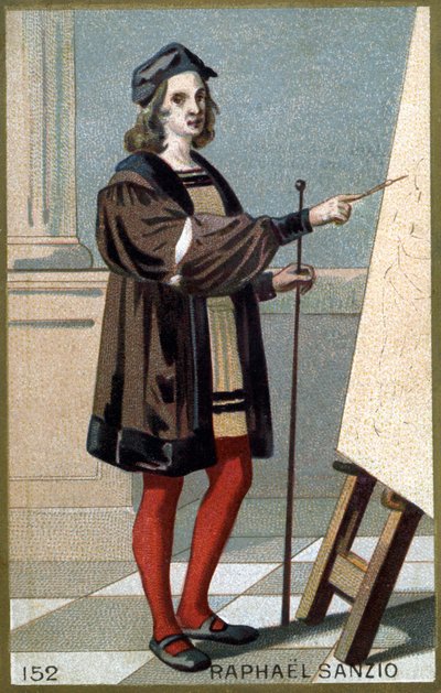 Portræt af Raphael (Raffaello Sanzio 1483 - 1520). Kromolitografi i slutningen af det 19. århundrede. af Unknown artist