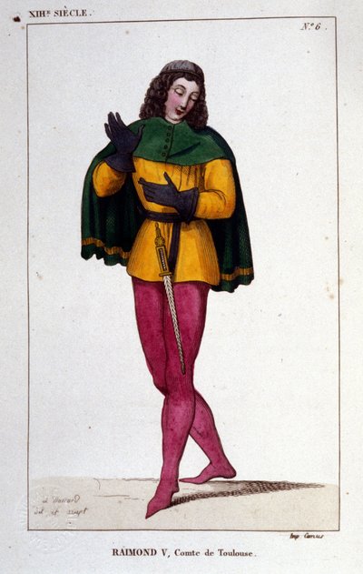 Portræt af Raymond V, greve af Toulouse (ca. 1134 - 1194). af Unknown artist