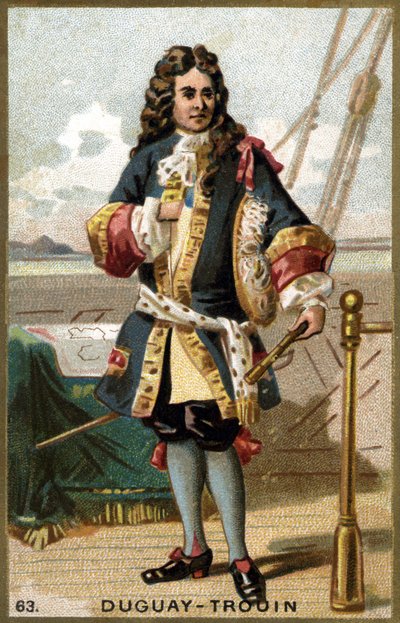 Portræt af Rene Duguay Trouin (Duguay-Trouin) (Rene Trouin du Gue dit) (1673-1736), fransk sømand. Kromolitografi af det 19. århundrede. af Unknown artist