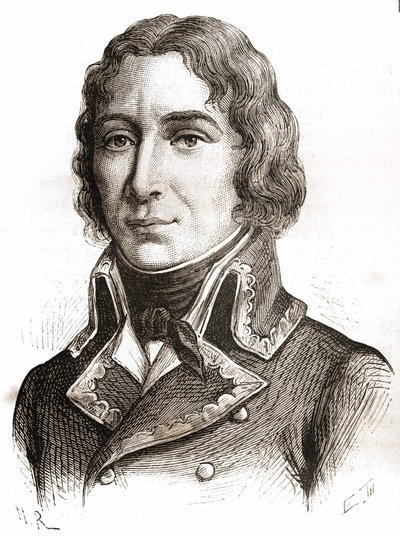 Portræt af Richepanse. 1800-tals gravering. af Unknown artist