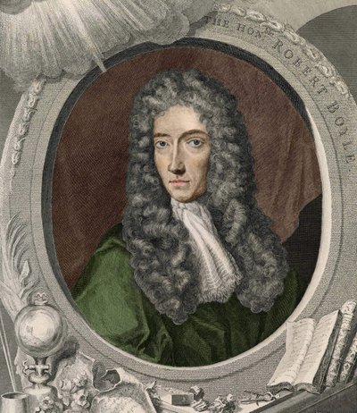 Portræt af Robert Boyle (1627 - 1691), irsk fysiker og kemiker. af Unknown artist