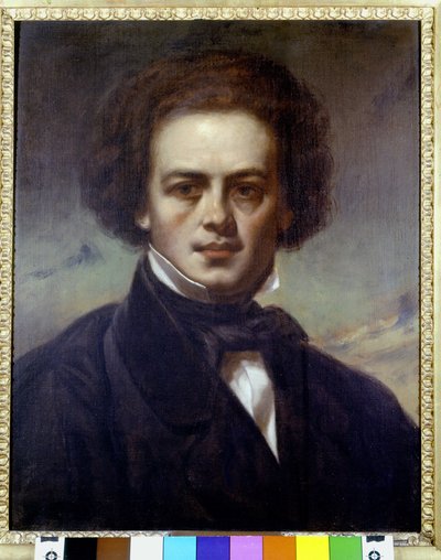 Portræt af Robert Schumann (1810-1856), tysk komponist. Anonymt maleri omkring 1840. Museo Teatrale alla Scala. af Unknown artist