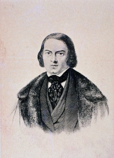 Portræt af Robert Schumann (stik af Unknown artist