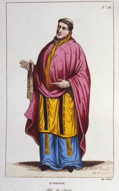 Portræt af Saint Odon de Cluny gravering fra 1830 af Unknown artist