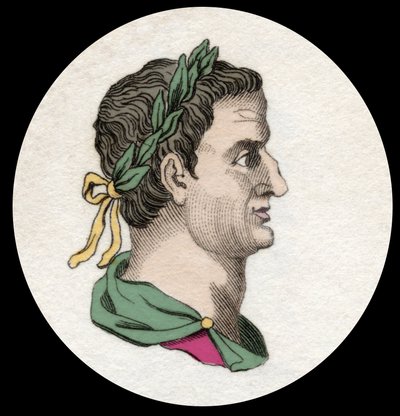 Portræt af Servius Sulpicius Galba (3 f.Kr.-69 e.Kr.), romersk kejser. 1800-tals gravering af Unknown artist
