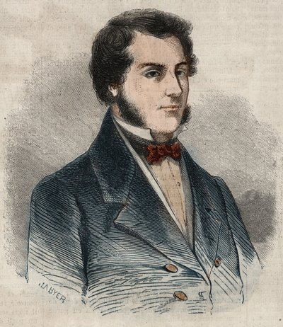 Portræt af Sir James Brooke, kendt som Rajah of Sarawak (1803-1868) Britisk eventyrer første hvide rajah af Sarawak. Stik i “Le Monde illustrious”” fra 1857. Privat samling. af Unknown artist