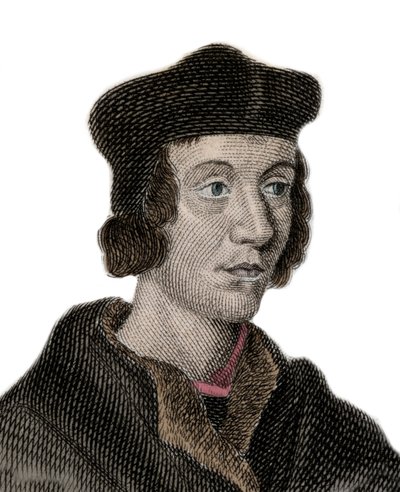 Portræt af Sir John Fortescue de Salden (ca. 1531-1607), engelsk politiker, finansminister. Indgravering af det 19. århundrede. af Unknown artist