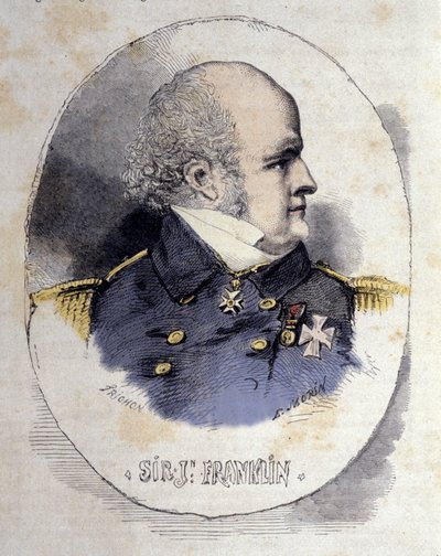 Portræt af Sir John Franklin 1786-1847 søofficer og britisk opdagelsesrejsende. af Unknown artist