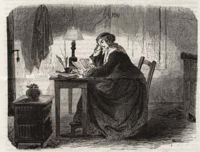Portræt af Sophie Germain (1776-1831) fransk matematiker (Portræt af Marie-Sophie Germain fransk matematiker, fysiker og filosof) - gravering 1860 - af Unknown artist