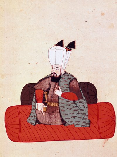 Portræt af Sultan Amurat III (eller Mourad III) (1574-1595) Miniature fra et manuskript Cicogna fra det 19. århundrede (1828) efter en original fra det 17. århundrede (1671). Venedig, Martian Library af Unknown artist